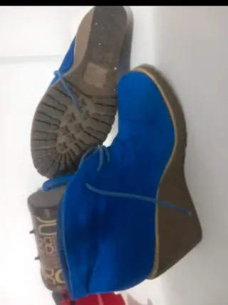 Stivaletti donna blu camoscio