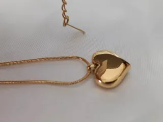 Collar Corazón Baño Oro 18K Acero Inoxidable