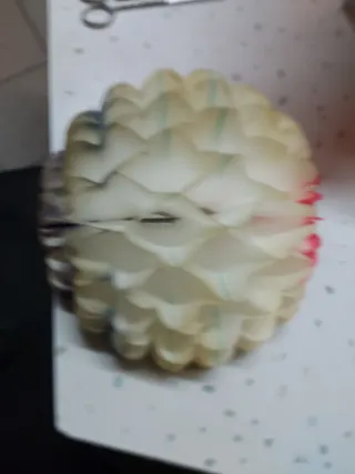 Festone palla carta bianco rosa