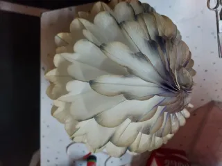 Festone palla carta bianco rosa