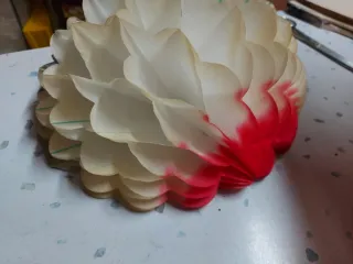 Festone palla carta bianco rosa