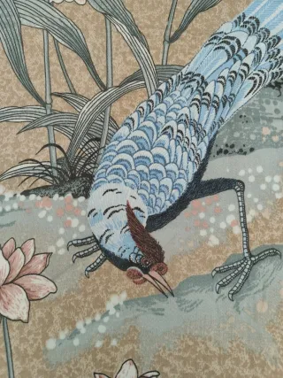 Tela americana vintage algodón Chinoiserie