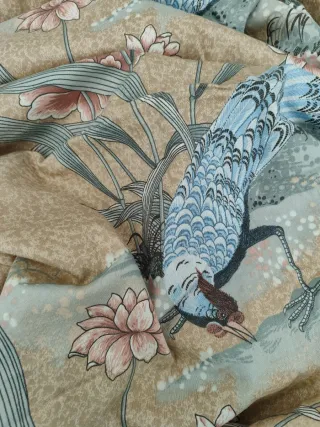 Tela americana vintage algodón Chinoiserie