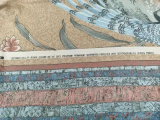 Tela americana vintage algodón Chinoiserie