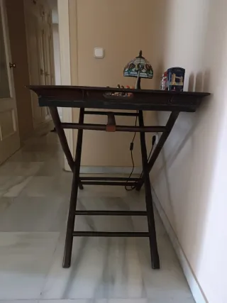 Mesa auxiliar camarera madera y bambú