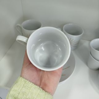 Lote 3 tazas café con leche con platos