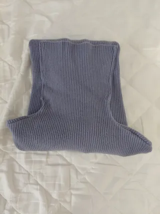 Jersey Cuello Alto Canalé Azul Lavanda Dazy S