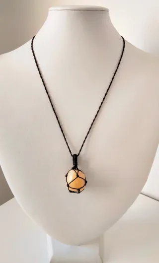 Collana unisex con Giada gialla