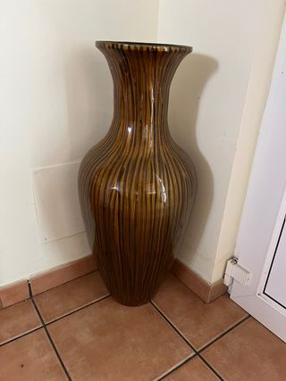 Jarrón Grande Dorado y Marrón