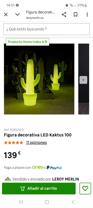 Lámpara Cactus para Terraza o Jardín