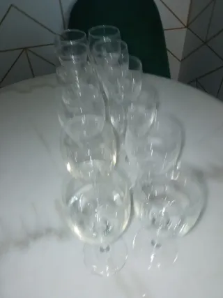 12 copas de cristal