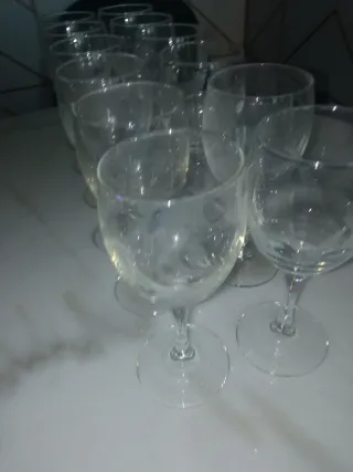 12 copas de cristal