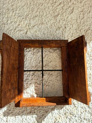 Cuadro rústico único artesanal de madera y hierro