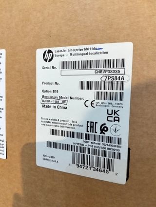 Impresora HP LaserJet M611dn 7PS84A A4 Monocromo LAN