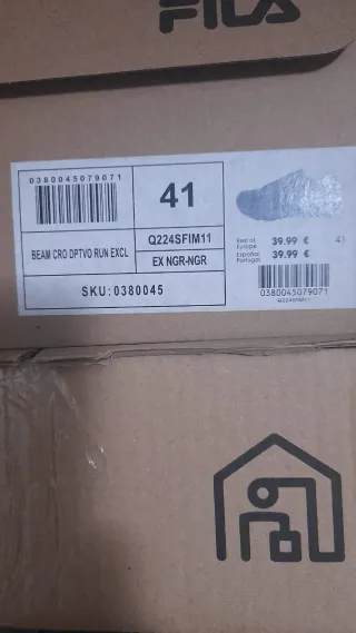 Zapatillas Fila Negras Talla 41 Nuevas