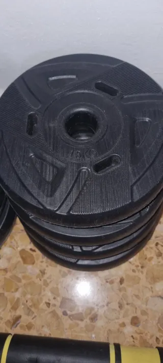 Pesas ajustables con barra