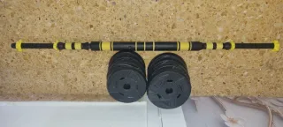 Pesas ajustables con barra