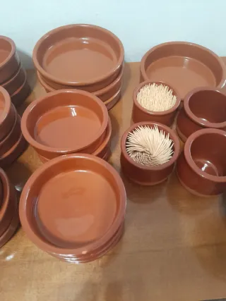 Conjunto menaje cerámica terracota