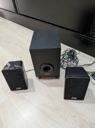 Altavoces PC Laptop 2.1 Mitsumi Negros