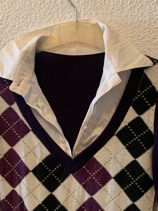 Vestido de punto con estampado argyle