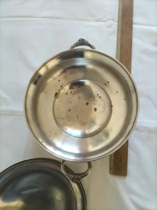 Vajilla antigua plata sopera fuente servir alpaca