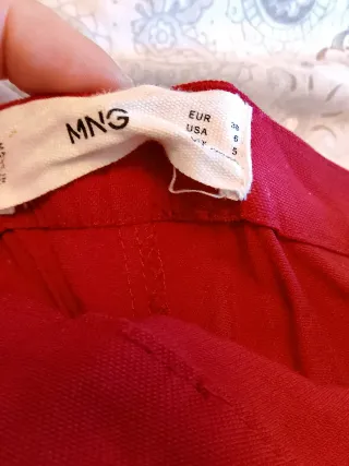 Falda larga roja Mango Talla S