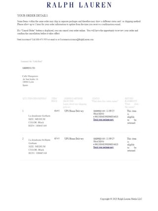 Abrigo Ralph Lauren Brillante - Talla M