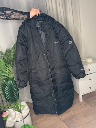 Cappotto lungo nero imbottito