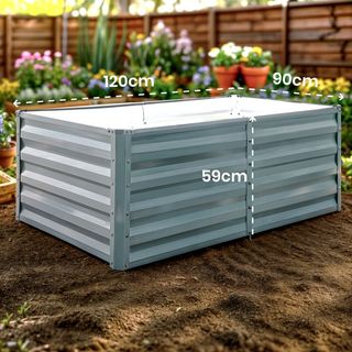 Arebos Cama elevada de Metal 180x90x59 cm Jardinera elevada