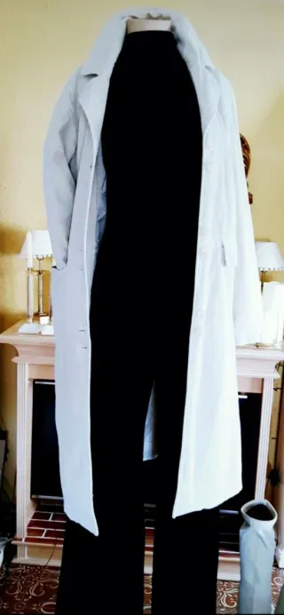 Abrigo largo pana blanco roto XDYE