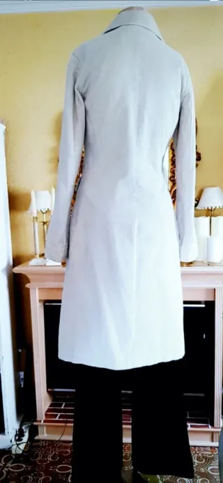 Abrigo largo pana blanco roto XDYE