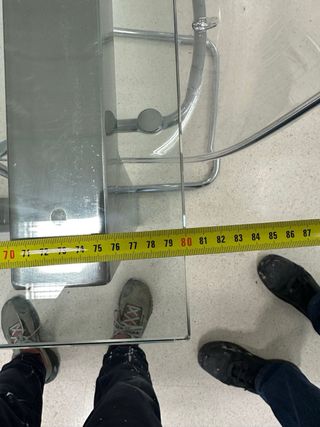 Mesa Comedor/ reuniones cristal y Acero inoxidable