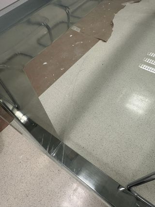 Mesa Comedor/ reuniones cristal y Acero inoxidable