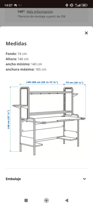 Mesa Gaming IKEA Fredde Negra