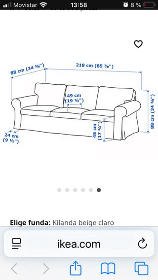 Sofá Ikea Ektorp 3 plazas sin funda