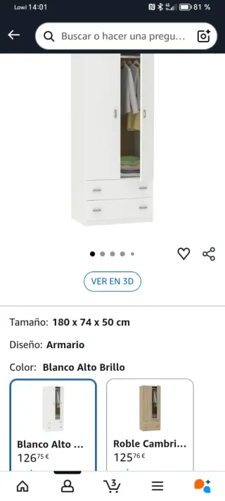 Armario blanco de madera