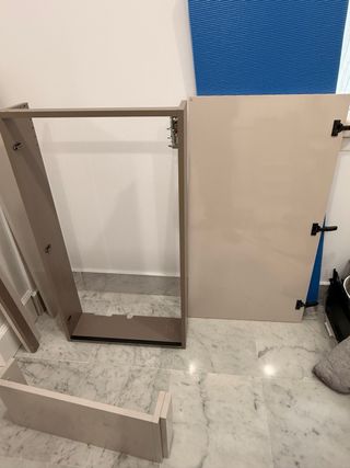 Mueble termo gas cocina beige