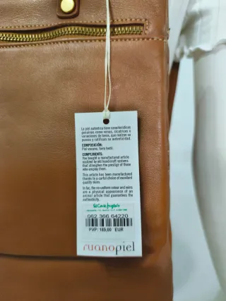 Mochila Piel Camel Ruano