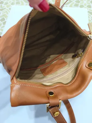 Mochila Piel Camel Ruano