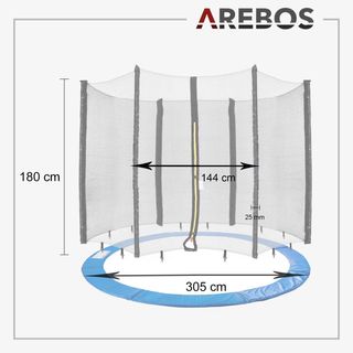 Cubierta de borde de cama elástica + red 305cm
