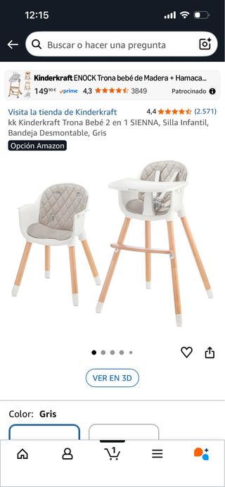 Trona Kinderkraft Sienna alta calidad