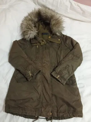 Abrigo verde dos en una con capucha