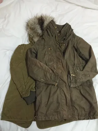 Abrigo verde dos en una con capucha