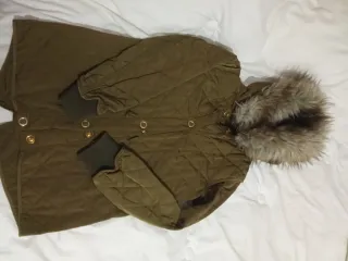 Abrigo verde dos en una con capucha