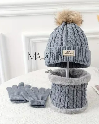 Conjunto Invierno: Gorro, Bufanda y Guantes