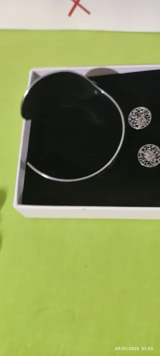 Pulsera rígida acero inoxidable regalo pendientes