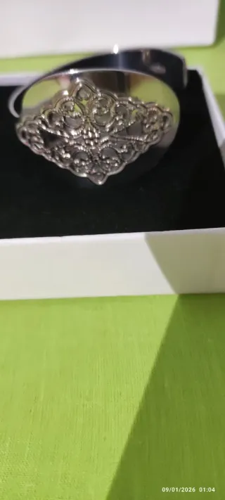 Pulsera rígida acero inoxidable regalo pendientes