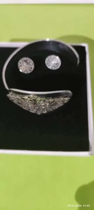 Pulsera rígida acero inoxidable regalo pendientes