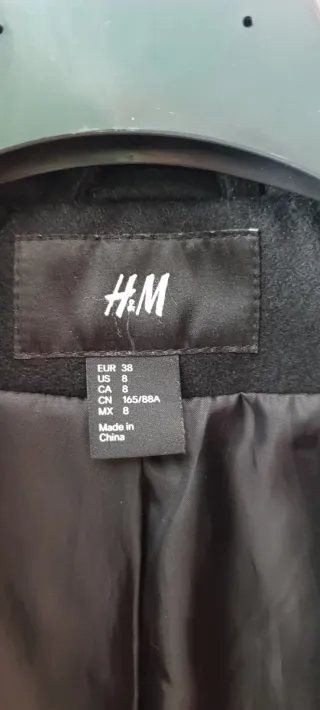 Abrigo paño H&M negro