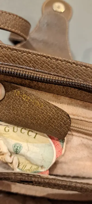 Bolso bandolera vintage Gucci marrón y rosa